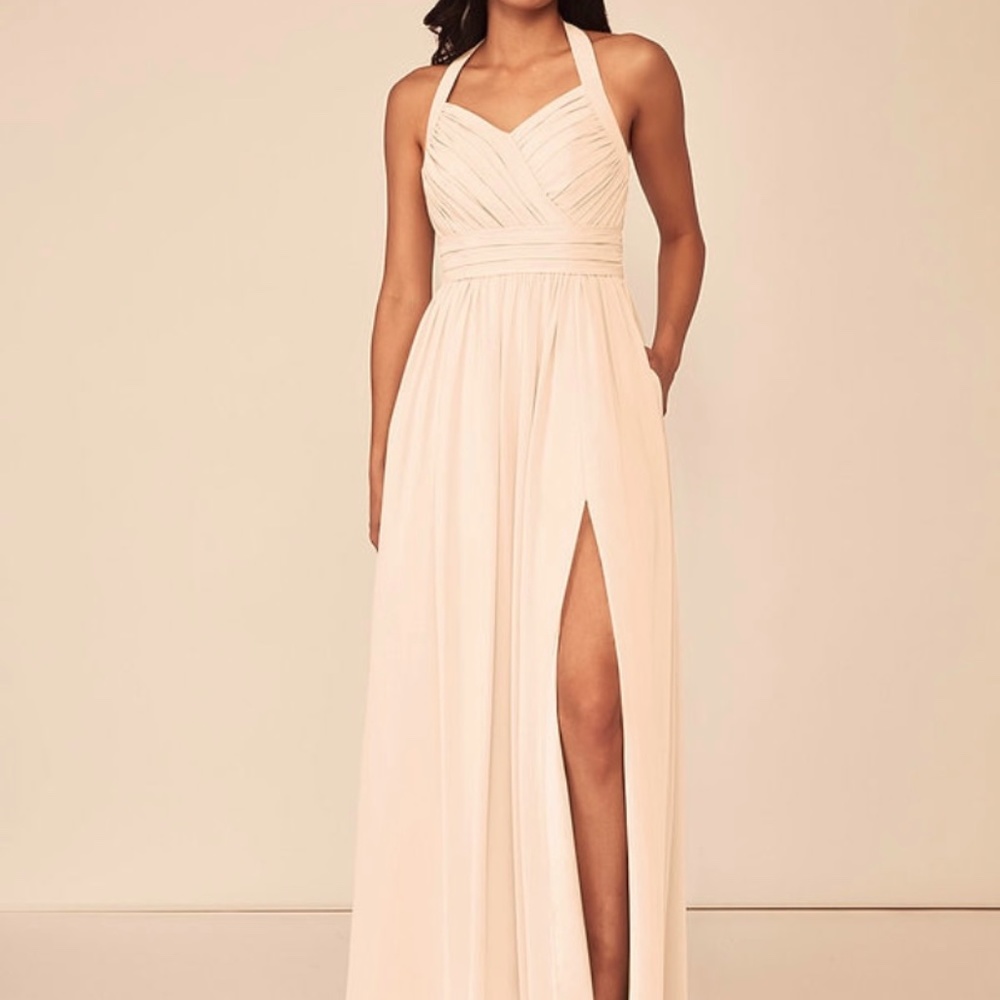 Azazie pearl pink bridesmaid/prom dress